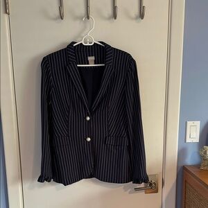 Chico’s Navy Pinstriped Blazer